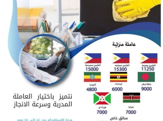 مكتب استقدام عاملات منزليه ايادي الامل