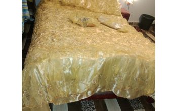 مفرش سرير دهبي للعروسة
