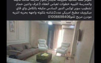 شقه فندقيه مفروشه للايجار خلف بنك مصر