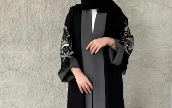 عباية تطريز قطعتين حبر الفرسان بسعر الجمله