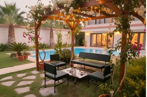 طقم جلوس خارجي حديد وتر بروف