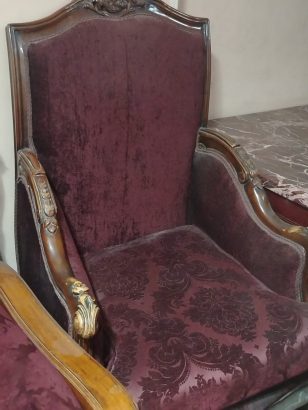 صالون كلاسيك زان 2كنبة- 2كرسي- ترابيزة رخام